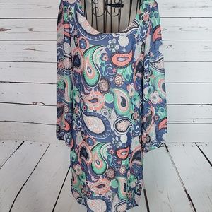 Peaches n Cream Long Sleeve Paisley Print Dress